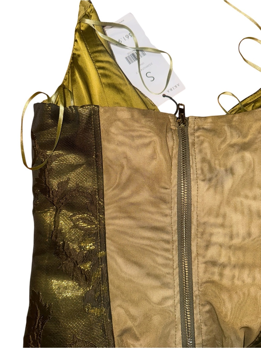 AKIRA Metallic Bronze Corset Top - Picture 6 of 8